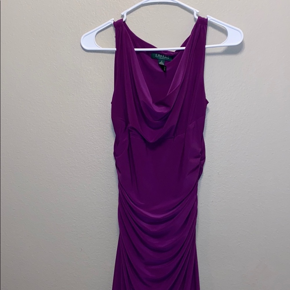 Ralph Lauren purple cowl neck dress